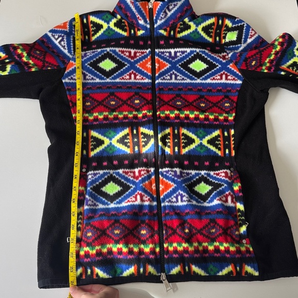 Lauren Ralph Lauren Colorful Southwestern or Aztec Like Geometric Zip-Up Jacket - Picture 7 of 8